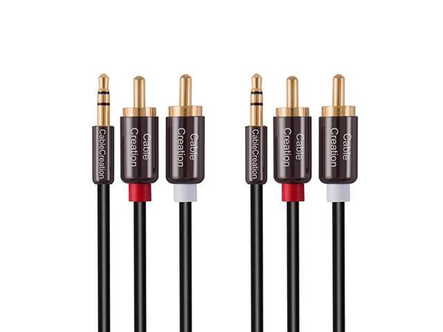 RCA to 35mm 2Pack 35mm 18 to 2RCA Male Auxiliary Stereo Audio Y Splitter GoldPlated for Smartphones MP3 Tablets SpeakersHome TheaterHDTV3ft1M