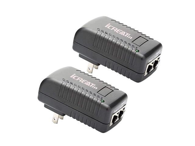 2Pack Wall PoE Injector Power Over Ethernet Adapter 8023af 48V 24W 05A for Security IP Cameras IP Phones 10100Mbps