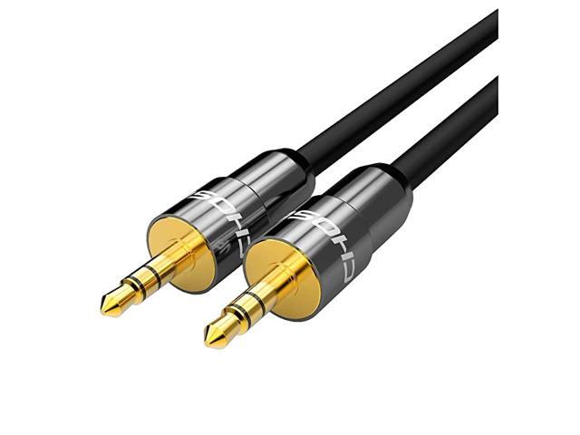 Headphone Extension Cable Jack 35mm Male to Male Aux Cable Audio Extension Cable Compatible Computer Mobile Phone Amplifier 6FT18m QS3401Black