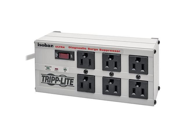 ISOBAR6Ultra Isobar 6 Outlet Surge Protector Power Strip 6ft Cord RightAngle Plug Metal Lifetime Limited Warranty $50000 Insurance White