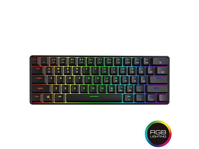 Mechanical Gaming Keyboard 61 Keys Multi Color RGB Illuminated LED Backlit Wired Programmable for PCMac Gamer Gateron Optical Black White