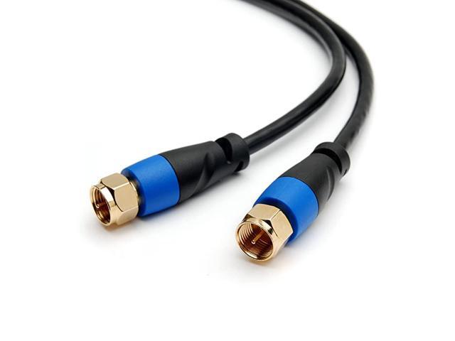 Coaxial Digital AudioVideo TV Antenna Cable 10FT F Male ConnectorsTriple Shielded