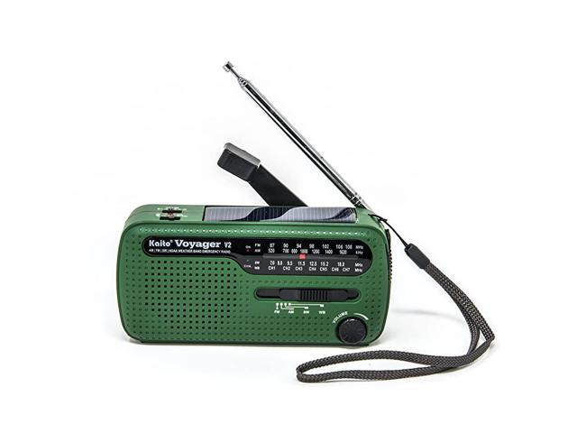 NOAA Portable SolarHand Crank AMFM Shortwave NOAA Weather Emergency Radio with USB Cell Phone Charger LED Flashlight Green