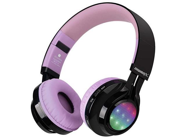 Bluetooth Headset AB005 Wireless Headphones 50 with Microphone Foldable Headphones with TF Card FM Radio and LED Light for Cellphones and All