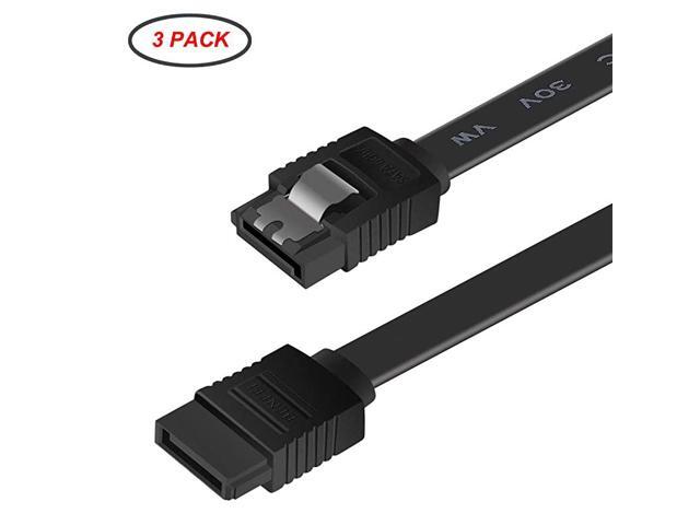 SATA Cable III 3 Pack SATA Cable III 6Gbps Straight HDD SDD Data Cable with Locking Latch 18 Inch Compatible for SATA HDD SSD CD Driver CD Writer