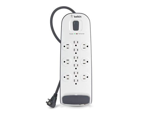 12Outlet Advanced Power Strip Surge Protector 8ft Cord Telephone And Coaxial Protection 3996 Joules