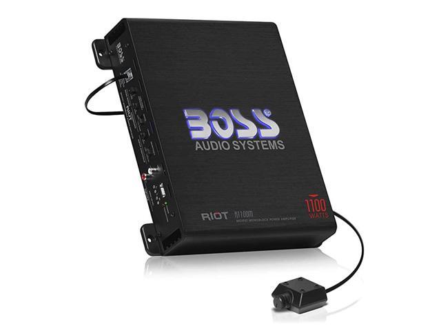 R1100MK Car Amplifier and 8 Gauge Wiring Kit 1100 Watts Max Power 24 Ohm Stable Class AB Monoblock Mosfet Power Supply Remote Subwoofer Control