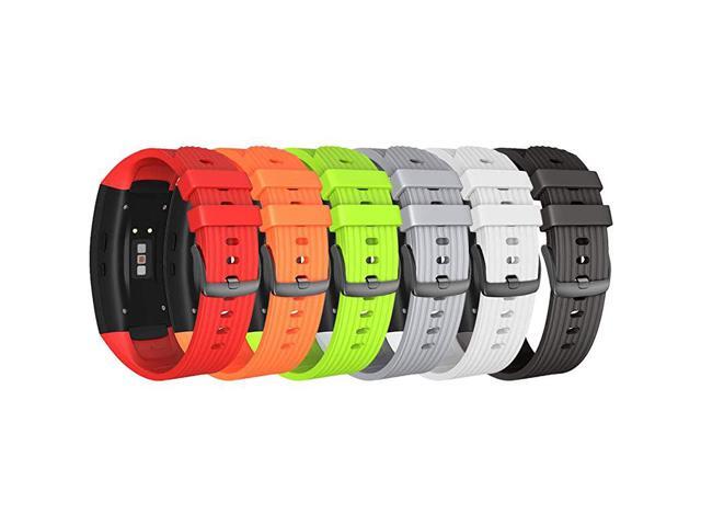Compatible Samsung Gear Fit2 Pro Band Solft Silicone Gear Fit2 Watch Strap Samsung Gear Fit2 Pro Smartwatch Bands Man Women 6PACK Large