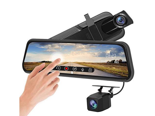 Camera 10 inch Mirror Dash Cam Dual Lens Front Rear Dash Camera 1080P Full Touch Screen Video Streaming Rear View Mirror Loop Recording Parking