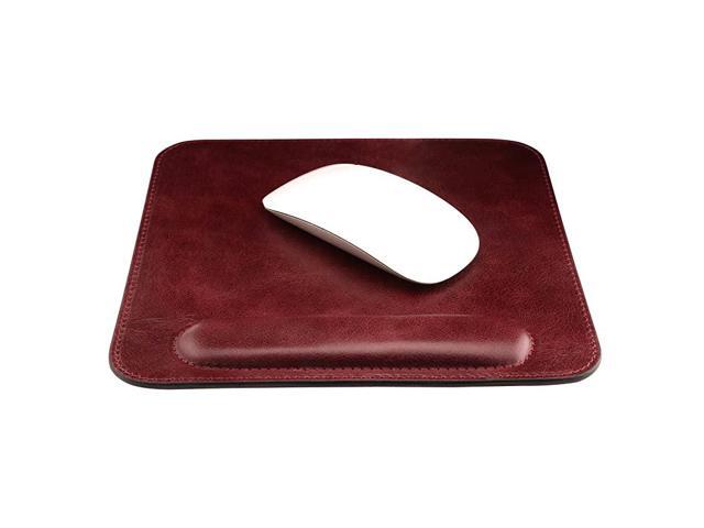 Genuine Leather Mouse pad with Wrist Rest Damson
