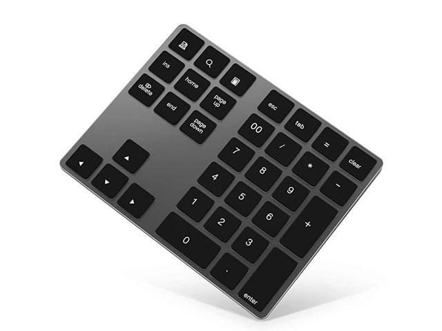 Numeric Keypad Rechargeable Aluminum 34Key Number Pad Slim External Numpad Keyboard Data Entry Compatible for MacBook MacBook AirPro iMac Windows