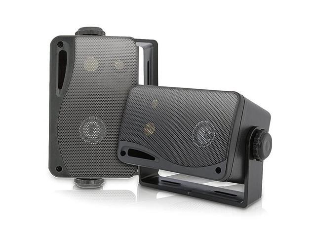 3way Mini Box Speaker System 35 Inch 200 Watt Weatherproof Marine Grade Mount Speakers in a Heavy Duty ABS Enclosure Grill Home Boat Poolside Patio