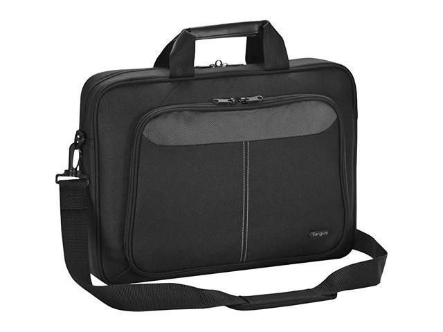 Intellect Slim Slipcase Bag with Durable WaterResistant Nylon Two Large Exterior Pockets Removable Shoulder Strap Protective Sleeve for 156Inch