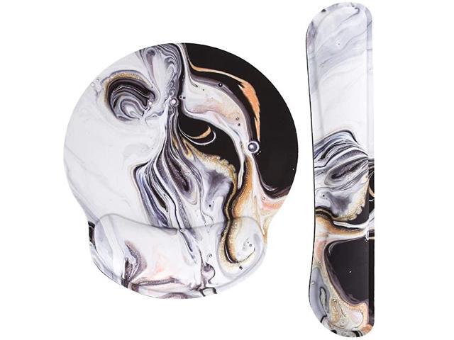 Keyboard Wrist Rest Pad and Mouse Pad Wrist Support Ergonomic Raised Memory Foam Non Slip PU Rubber Base Pain Relief for Office Computer Laptop