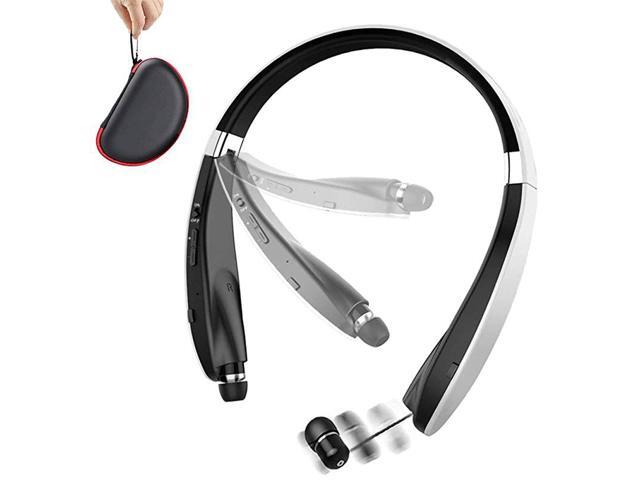 Foldable Bluetooth Headset Lightweight Retractable Bluetooth Headphones for SportsExercise Noise Cancelling Stereo Neckband Wireless Headset with