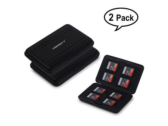 2 Set Aluminum Water Resistant UHSI SD Micro SD SDHC SDXC SecureDigital Memory Card Carrying Case Holder Organizer Box Keeper Computer Camera Media