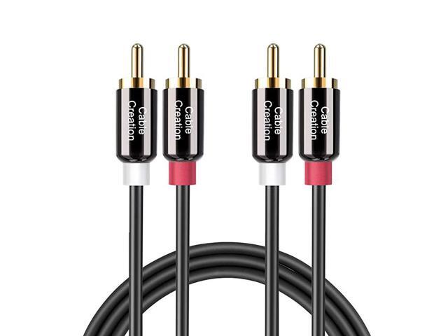 RCA Cable 10FT 2RCA Male to 2RCA Stereo Audio Cable GoldPlated Compatible with Speaker AMPTurntableReceiverHome Theater SubwooferDouble Shielded3M