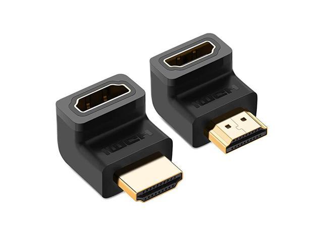 HDMI 90 And 270 Degree Right Angle Adapter Gold Plated High Speed HDMI Male to Female Connector Adapter for Roku TV Stick pack of 2