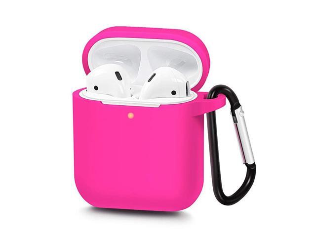 Compatible for AirPods Case with KeychainSupport Wireless ChargingShockproof Protective Silicone Cover Skin for AirPods Charging Case 2 1 Rose Red
