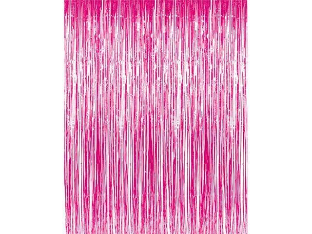 32 ft x 98 ft Metallic Tinsel Foil Fringe Curtains for Party Photo Backdrop Wedding Decor 4 PacksHot Pink