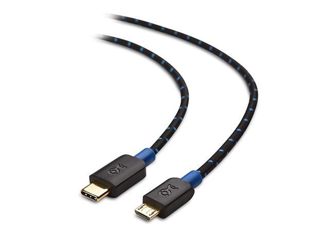 USB C to Micro USB Micro USB to USBC with Braided Jacket 66 Feet in Black