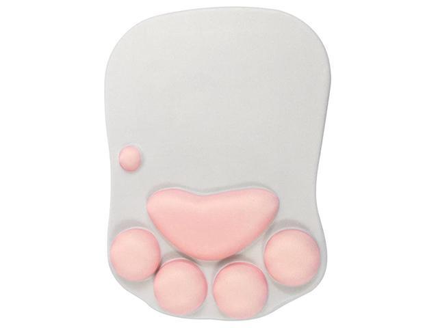Mouse Pad with Wrist Support Cat Paw Soft Silicone Wrist Rests Wrist Cushion Computer Mouse Pad Mat Desk Decor Catpaw Gray