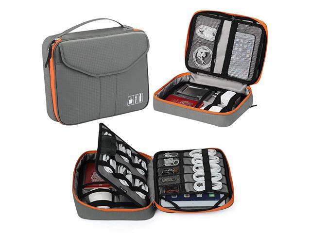 Electronic Organizer Travel Organizer Bag Electronic Accessory Cases Cable Organizer Bag Double Layer for USB Cables Charger Power Bank Phone