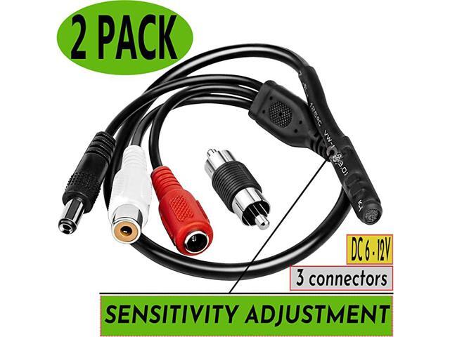 Microphone Security Microphone Audio Microphone Tiny Outdoor Surveillance Microphone RCA Microphone DVR with High Sensitive Preamp Amplified Pickup