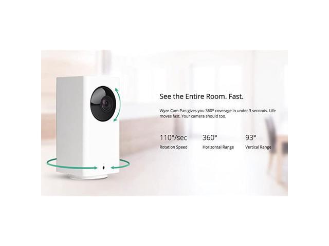 Cam Pan 1080p PanTiltZoom WiFi Indoor Smart Home Camera with Night Vision 2Way Audio Works with Alexa the Google Assistant White CP1