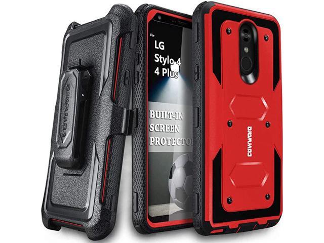 LG Stylo 4 Stylo 4 PlusStylo 4 + Case Aegis Series with Builtin Screen Protector Heavy Duty FullBody Rugged Holster Armor Case Belt Swivel