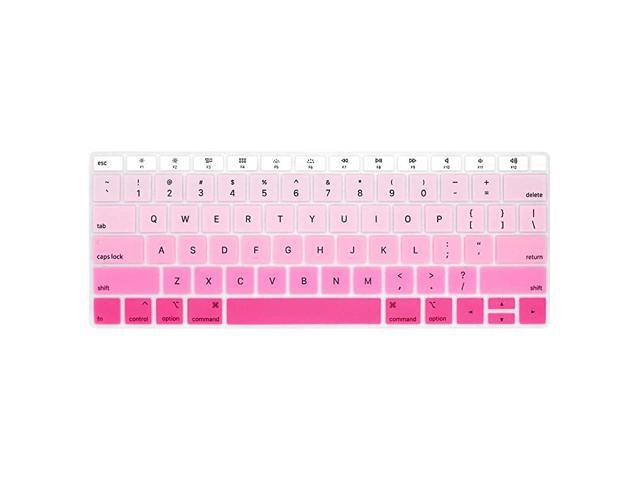Pink Gradient Keyboard Cover Ultra Thin Silicone Keyboard Skin for 2019 2018 MacBook Air 13Inch A1932 US Version Keyboard Accessories Protector NOT