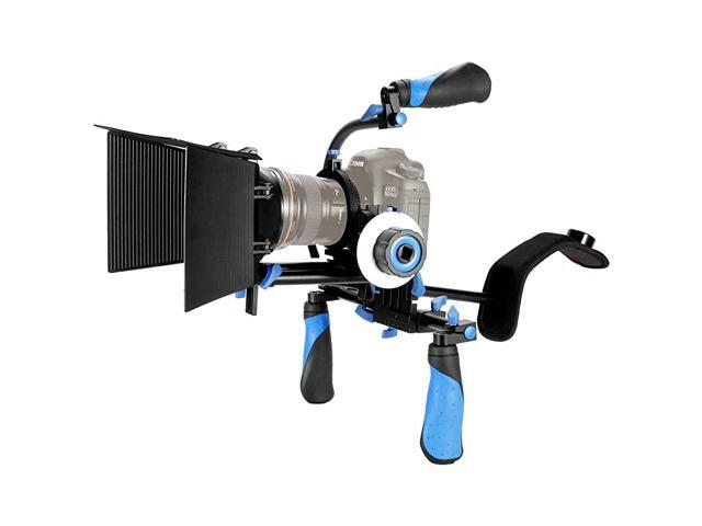 DSLR Rig Movie Kit Shoulder Mount Rig with Follow Focus and Matte Box for All DSLR Cameras and Video Camcorders