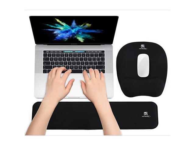 Keyboard Wrist Rest Pad and Mouse Pad Hand Support for Laptop Computer Wrist Rest Support Cushion Nonslip Memory Foam Set for Office Gaming Easy