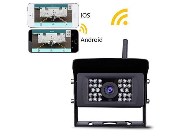 Wireless Backup Camera Night Vision Wide View Angle IP69 Waterproof WiFi Rear View Camera WiFi Backup Camera for iPhone iPad Android Phone Tablet