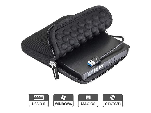 USB 30 External CD DVD Drive with Protective Storage Carrying Case Bag Portable DVDCD ROM +RW Drive Burner Rewriter for Windows 1087 Mac Linux