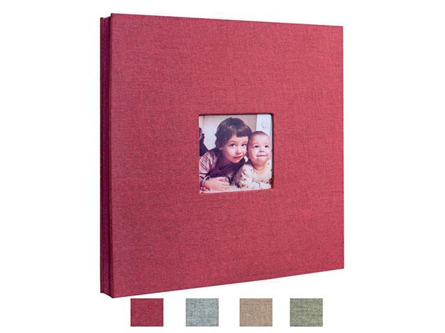 Self Adhesive Stick Photo Album Magnetic Scrapbook DIY Anniversary Memory Book for Baby Wedding Family Albums Holds 3x5 4x6 5x7 6x8 8x10 Photos Red M