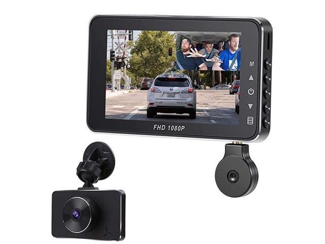 DashcamDash Cam Recorder Front and Rear Facing Cameras 3 Display for s and Trucks with Night Vision Support 128GB Memory d