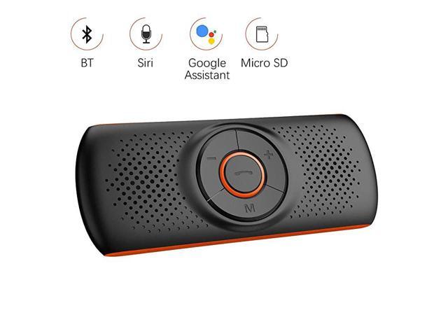 Bluetooth Car Speakerphone Wireless Car Kit for Handsfree Talking Car Stereo Music Receiver Player Builtin MicTF Card PlayerSiri Google Assistant