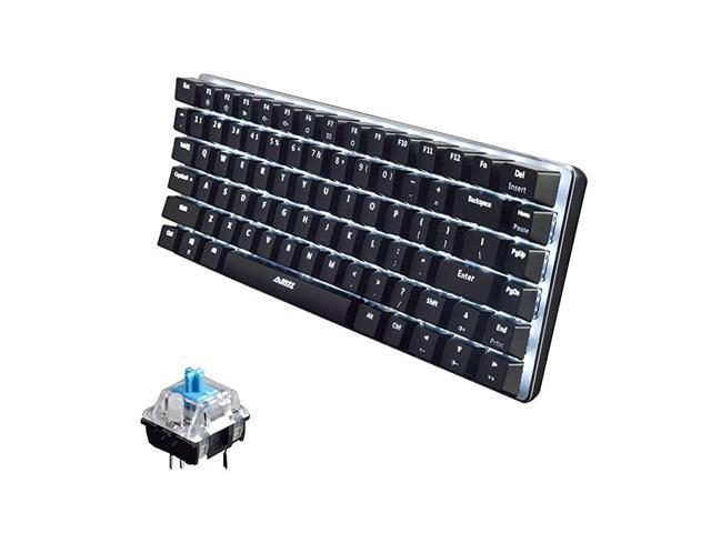 Wired Gaming Keyboard Ajazz AK33 Blue LED Backlit 82 Keys USB Mechanical Pro Gamer Keypad for Office Typists Playing Game Blue Switch Black
