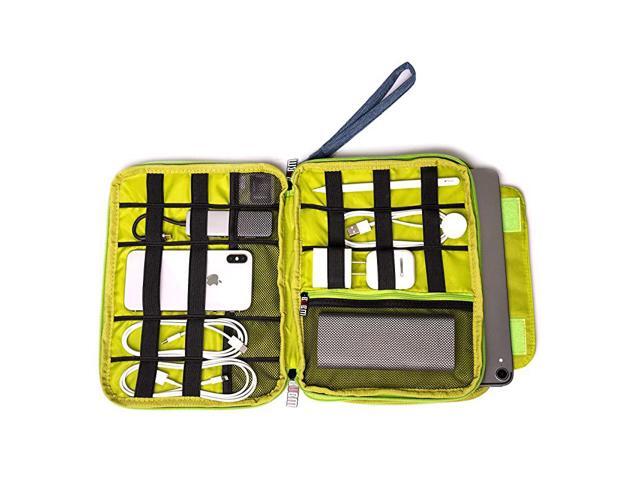 Layer Electronics Organizer and Travel Organizer for Tablet Cables and Chargers Size XL Fit up to 10 Tablets US Seller Blue and Bright Green