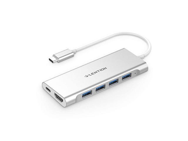 USBC MultiPort Hub with 4K HDMI Output 4 USB 30 Type C Charging Adapter Compatible 20202016 MacBook Pro 131516 New Mac Air Surface Chromebook More