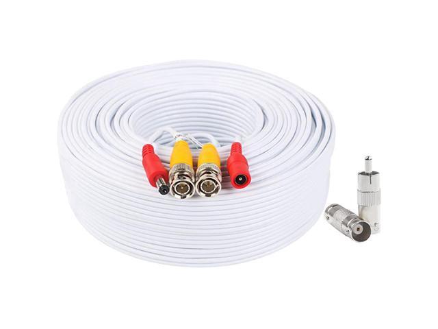 Video Power Cable 200 Feet PreMade AllinOne Video Security Camera Cable Wire with Two Connectors for CCTV DVR Surveillance System