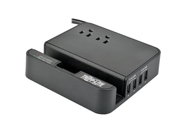 2 Outlet Surge Protector Charging Station 4 USB Charging Ports 6ft Cord 50K Insurance TLP26USBB