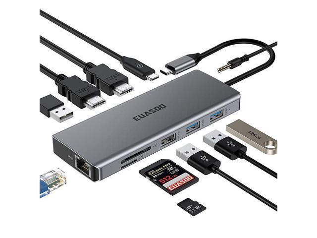USB C HUB 11 in 1 USB C Docking Station Triple Display USB C Adapter with 2 HDMI 4KGigabit EthernetPD 304 USB Ports Compatible for MacBookUSB C