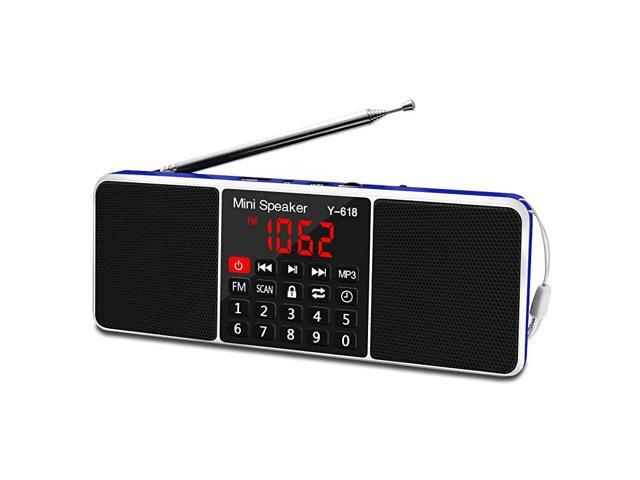 Multifunction Digital FM Radio Media Speaker MP3 Music Player Support TF Card USB Drive with LED Screen Display and Setting Timing Shutdown