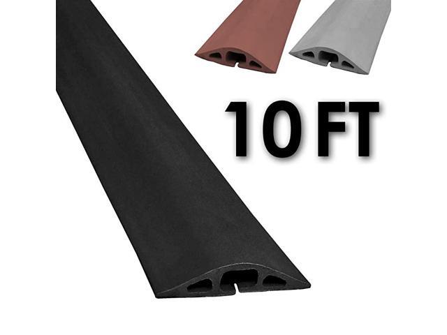 D2 Rubber Duct Cord Cover 10 Feet Black Floor Cable Protector