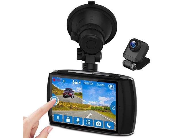 Dual Dash Cam 40' Touch Screen Front and Rear Dash Cam FHD 1080P with Night Mode 32GB Card Included155 Degree Wide Angle WDR G-Sensor Loop