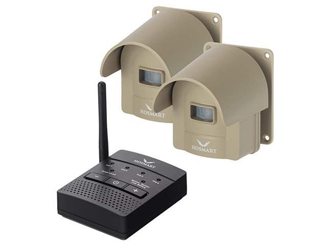 Mile Hosmart Rechargable Driveway Alarm Wireless Sensor System Driveway Sensor Alert System Weatherproof Security Outdoor Motion Sensor Detector