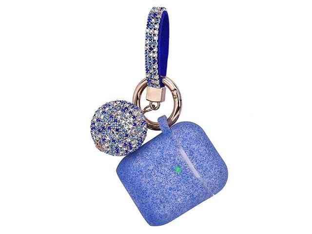 Case for Airpods Bling Airpod Silicone Case Cover Skin Air Pods Protective Glitter Case with Shiny Disco Ball Keychain Scratch Proof and Drop