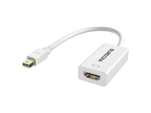 Neweggbusiness Mini Displayport Thunderbolt To Hdmi Adapter 1080p Hdmi Female Thunderbolt 12 Compatible For Apple Macbook Proair Imac Mac Mini Microsoft Surface Pro Monitor Projector White